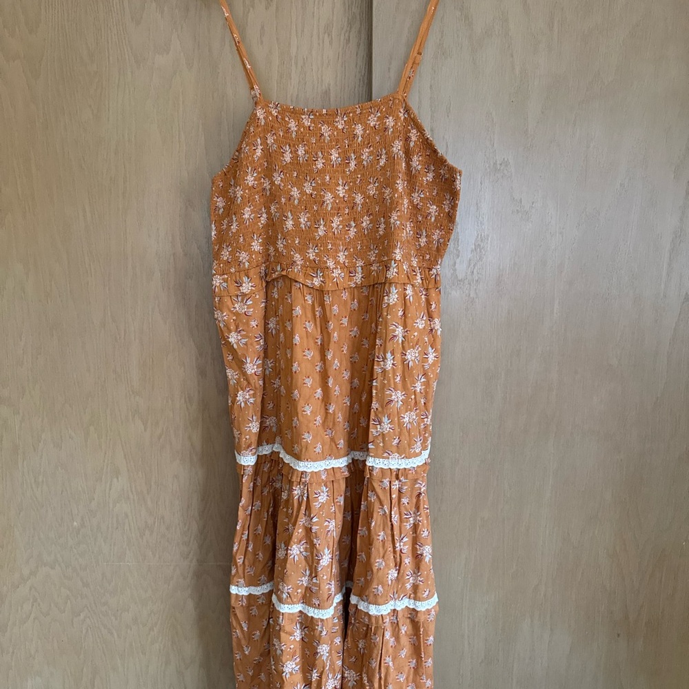 Universal Thread Orange Floral Midi Dress